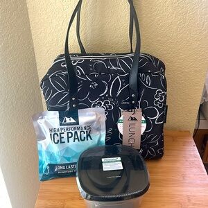 Arctic Zone Insulated Lunch Tote Bag Set – Floral Print 🖤 NWT